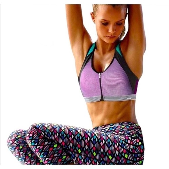VSX Knockout Neon Geometric Print Leggings - Picture 1 of 8